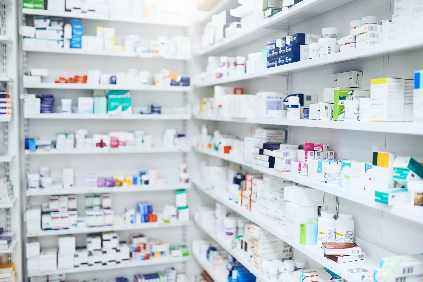 pharmacy shelves
