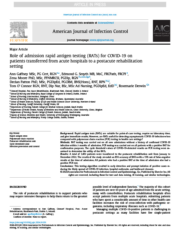 American Journal of Infection Control. 2024